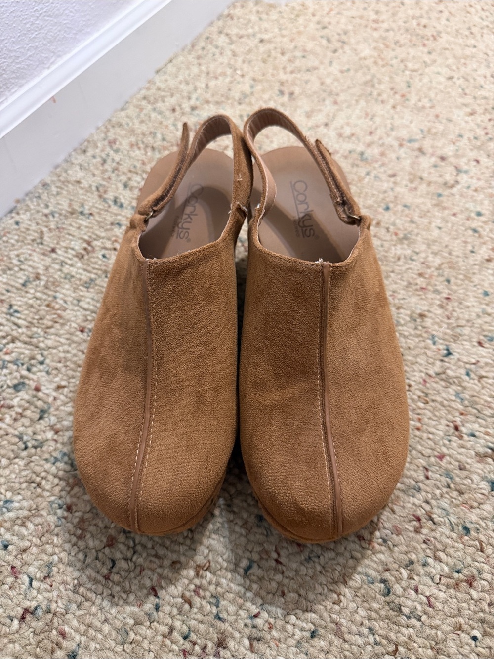 Corkys Tan Suede Slingback Wedge Clogs - Picture 2 of 7